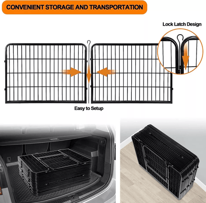 Portable 16 Panel Dog Playpen Detachable Fence For Outdoor RV  Yard Use 4