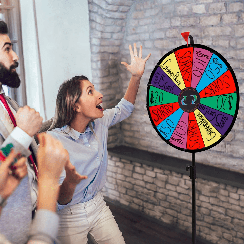 Durable Prize Wheel With Slots Color Spinning Wheel W Adjustable Tripod Floor Stand Perfect For Pro 3