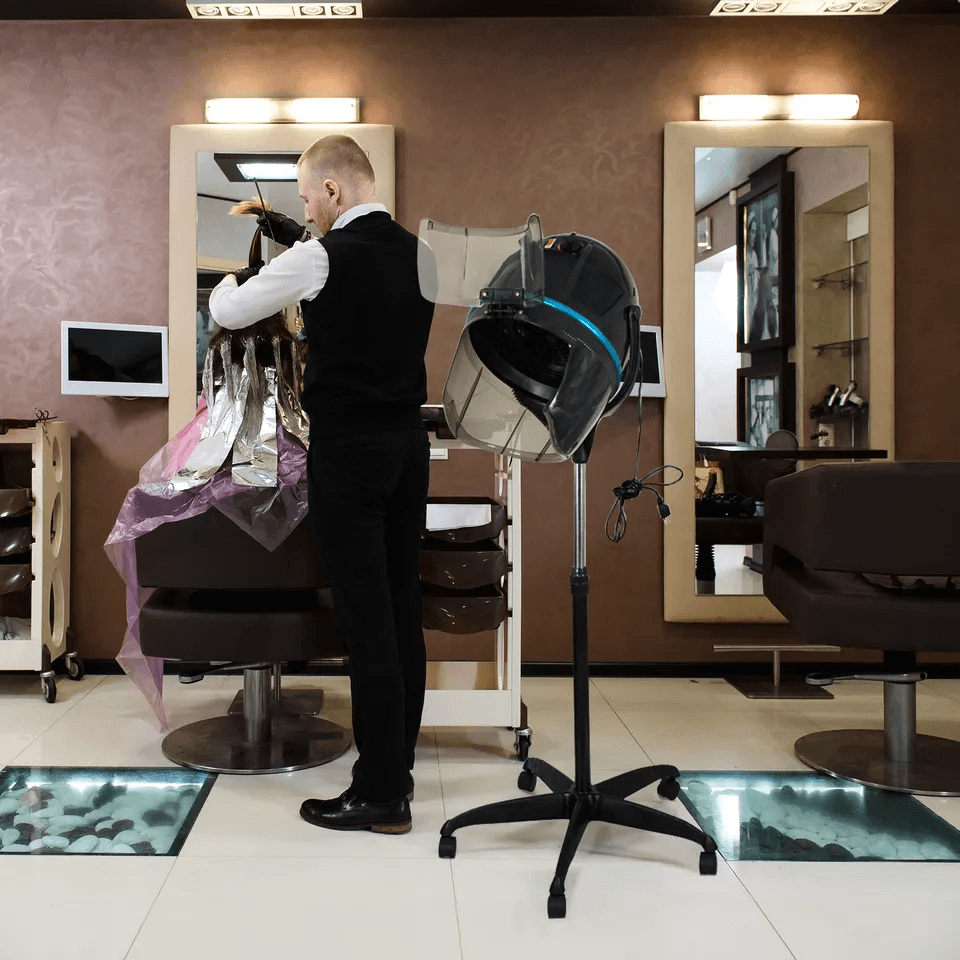 Professional Hooded Hair Dryer With Adjustable Stand  Wheels  1300W Bonnet Dryer For Salon  Home Us 2