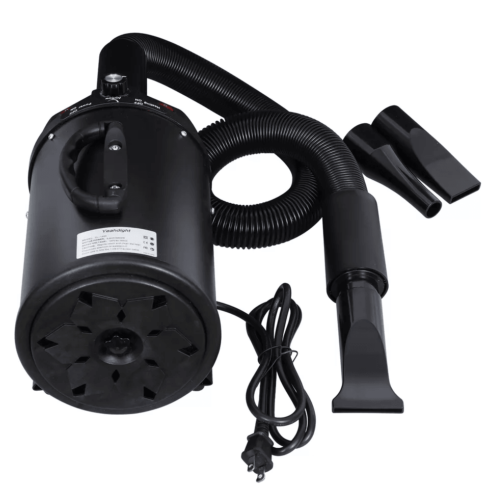 Pet Dog Hair Dryer 32HP  Adjustable Speed Grooming Blow Dryer With Heater  High Velocity 2400W Blac 1