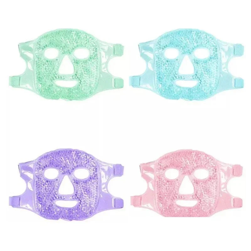 Spa Ice Cold  Hot Heat Full Face Eye Mask Gel Beads Compress for Puffy Eyes  Dark Circles