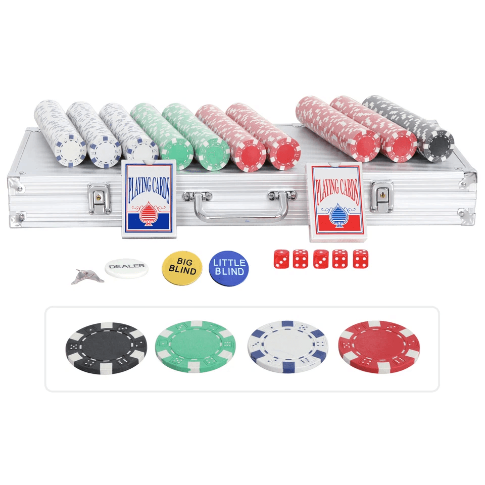 Texas Holdem Poker Chip Set With Aluminum Case Poker Chips For Blackjack And Casino Games 5