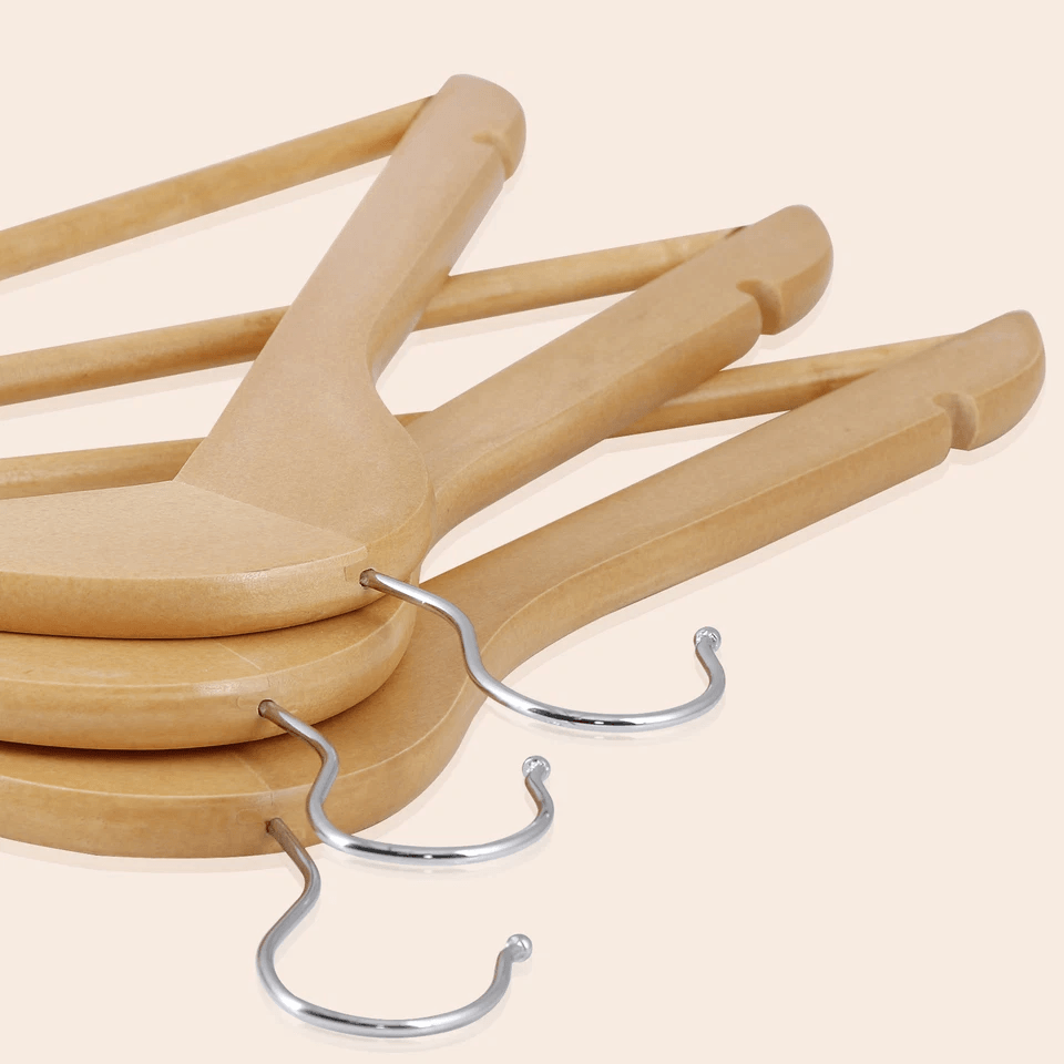 Premium Wooden Hangers NonSlip Coat  Clothes Hangers Swivel Hook Durable Natural Wood For Suits Jac 4
