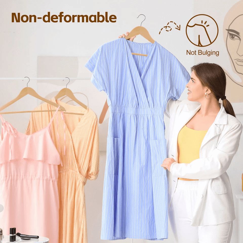 Premium Wooden Hangers NonSlip Coat  Clothes Hangers Swivel Hook Durable Natural Wood For Suits Jac 6