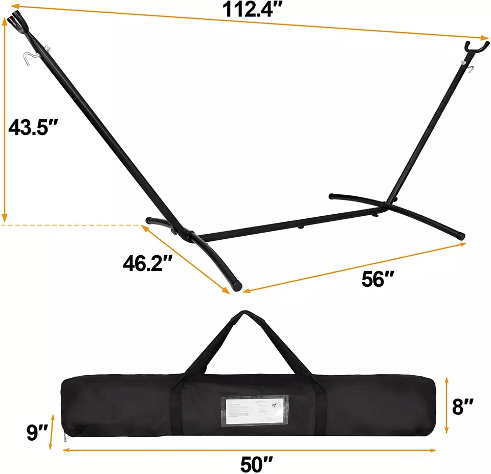 Heavy Duty Hammock Stand Adjustable Steel Frame With High Capacity  Carrying Case For IndoorOutdoor 6