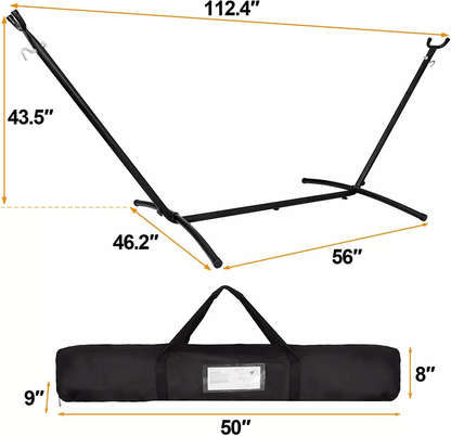 Heavy Duty Hammock Stand Adjustable Steel Frame With High Capacity  Carrying Case For IndoorOutdoor 6