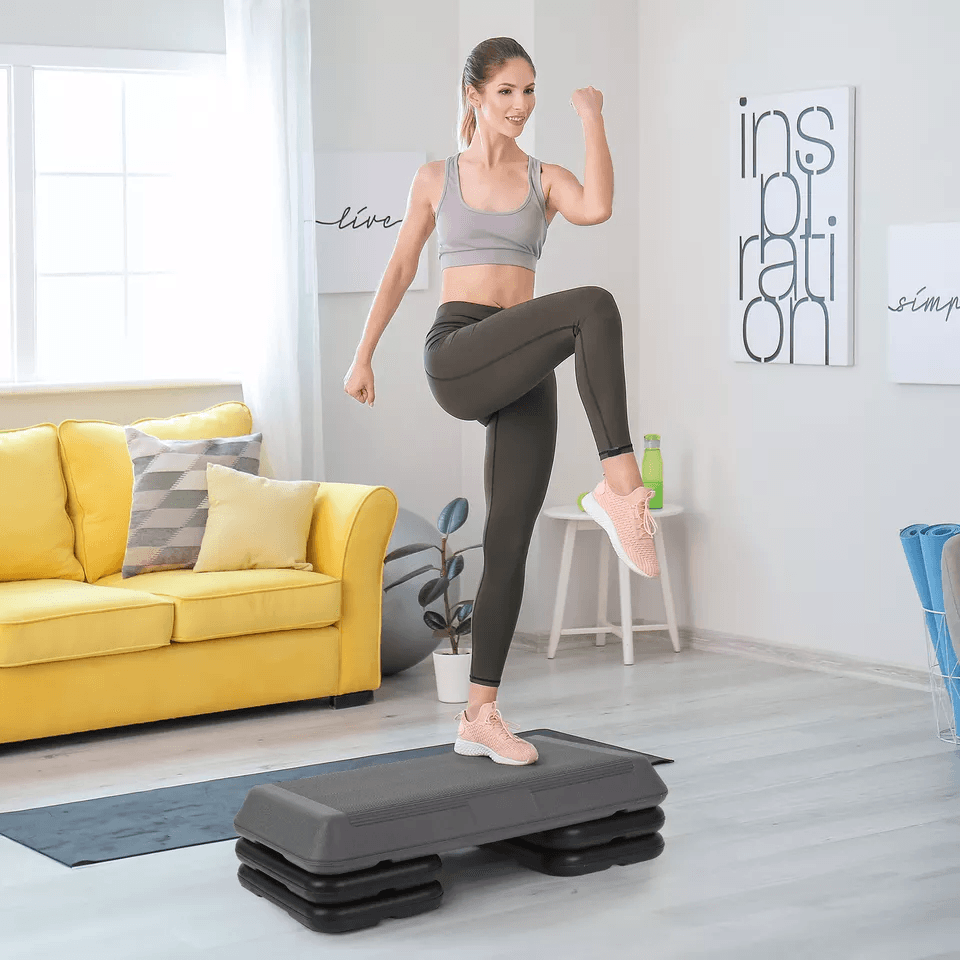 28 Aerobic Step Platform Trainer  Adjustable Exercise Stepper With NonSlip Surface  3 Height Levels 8