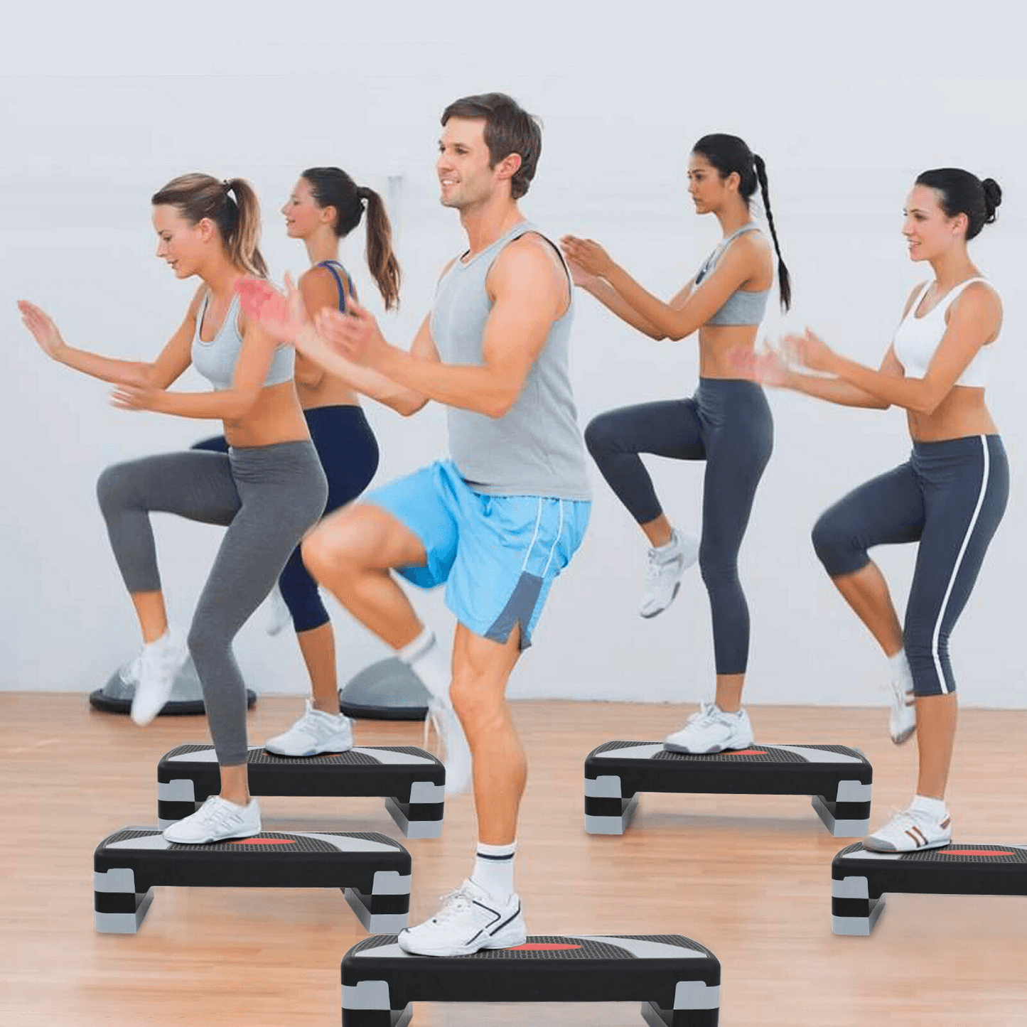 Adjustable Aerobic Step Platform Workout Stepper With Risers For Home  Gym Fitness 5