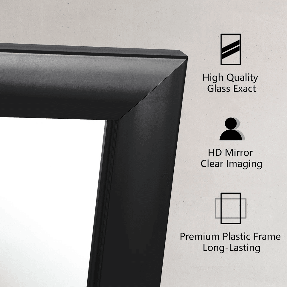 Rectangular Wall Mirror Bathroom Mirror Black PS Frame Vanity Mirror For Living Room Bedroom Or Off 18