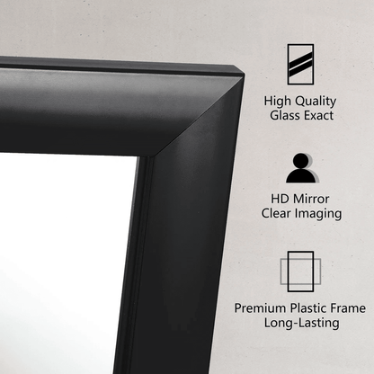 Rectangular Wall Mirror Bathroom Mirror Black PS Frame Vanity Mirror For Living Room Bedroom Or Off 18