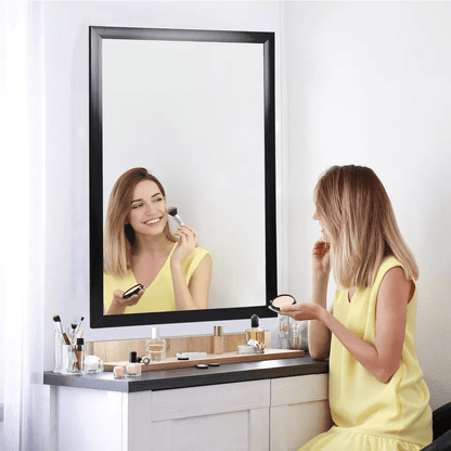 Rectangular Wall Mirror Bathroom Mirror Black PS Frame Vanity Mirror For Living Room Bedroom Or Off 6