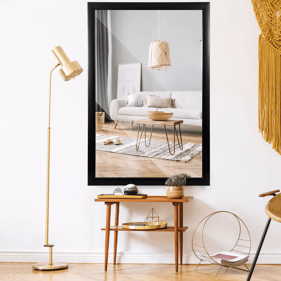 Rectangular Wall Mirror Bathroom Mirror Black PS Frame Vanity Mirror For Living Room Bedroom Or Off 9