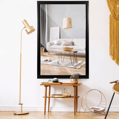 Rectangular Wall Mirror Bathroom Mirror Black PS Frame Vanity Mirror For Living Room Bedroom Or Off 9