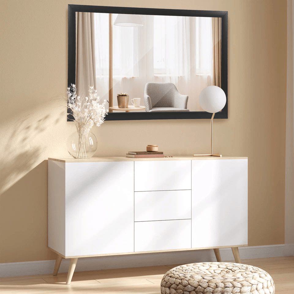 Rectangular Wall Mirror Bathroom Mirror Black PS Frame Vanity Mirror For Living Room Bedroom Or Off 10