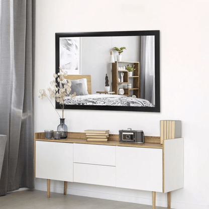 Rectangular Wall Mirror Bathroom Mirror Black PS Frame Vanity Mirror For Living Room Bedroom Or Off 12