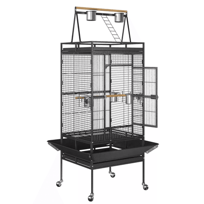 Large Bird Cage with Play Top, Ideal for Parrots, Finches, Macaws, and Cockatoos