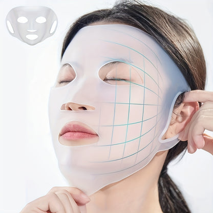 Silicone Facial Mask Cover, Reusable Anti-Evaporation Moisturizing Fixing Tool