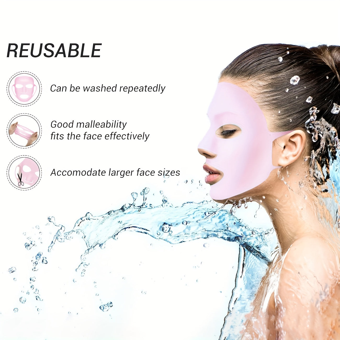 Silicone Facial Mask Cover Reusable AntiEvaporation Moisturizing Fixing Tool