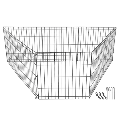 Dog Playpen Panels Foldable Exercise Pen Indoor Outdoor Pet Playpen Fence For Puppies Rabbits Ducks 15