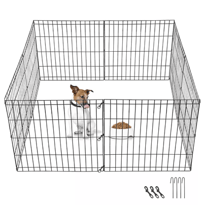 Dog Playpen Panels Foldable Exercise Pen Indoor Outdoor Pet Playpen Fence For Puppies Rabbits Ducks 6