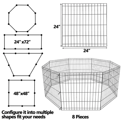 Dog Playpen Panels Foldable Exercise Pen Indoor Outdoor Pet Playpen Fence For Puppies Rabbits Ducks 13