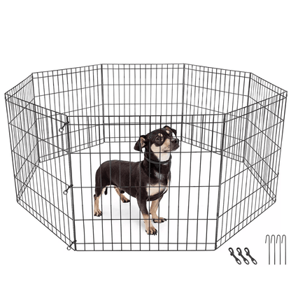 Dog Playpen Panels Foldable Exercise Pen Indoor Outdoor Pet Playpen Fence For Puppies Rabbits Ducks 3