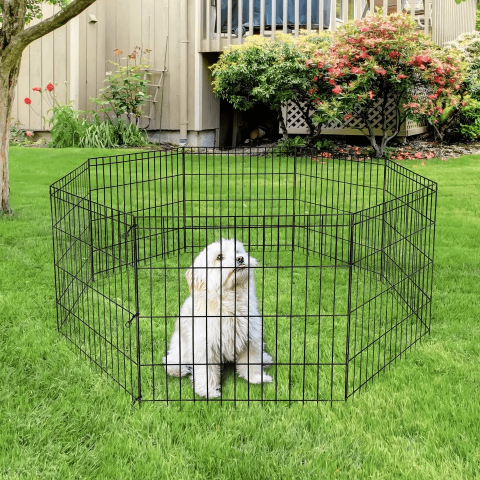 Dog Playpen Panels Foldable Exercise Pen Indoor Outdoor Pet Playpen Fence For Puppies Rabbits Ducks 1