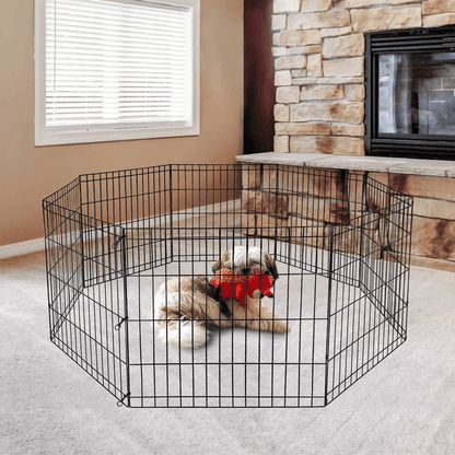 Dog Playpen Panels Foldable Exercise Pen Indoor Outdoor Pet Playpen Fence For Puppies Rabbits Ducks 2