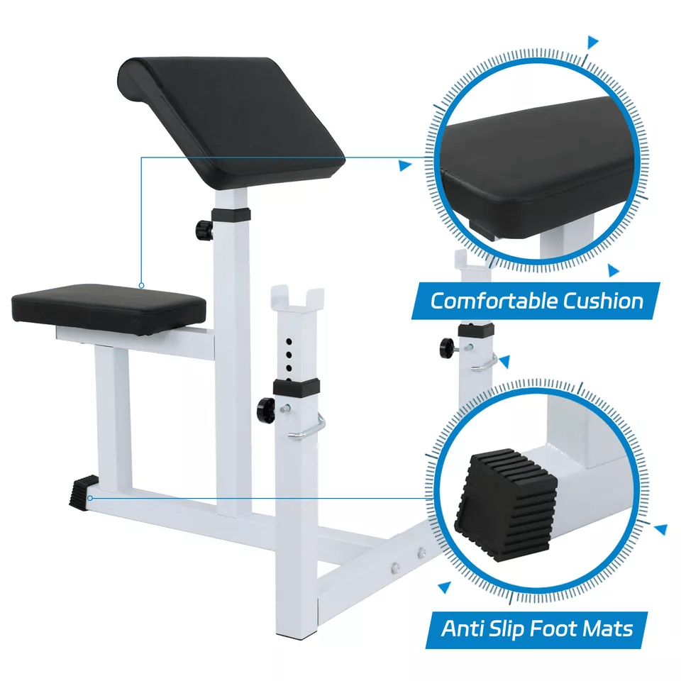 Adjustable Preacher Curl Bench Arm Curl Weight Bench For Strength Training  Muscle Building 2