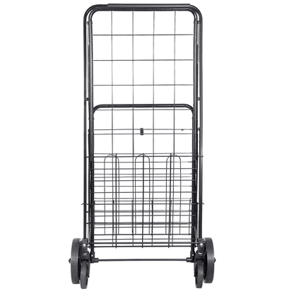 HeavyDuty Folding Shopping Cart Utility Cart With Wheels And Double Basket Portable Laundry Grocery 11