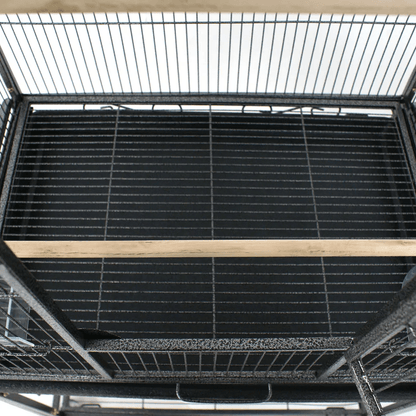 Large Black Wrought Iron Bird Cage With Wheels Ideal For Parakeets Cockatiels And Small Parrots 5