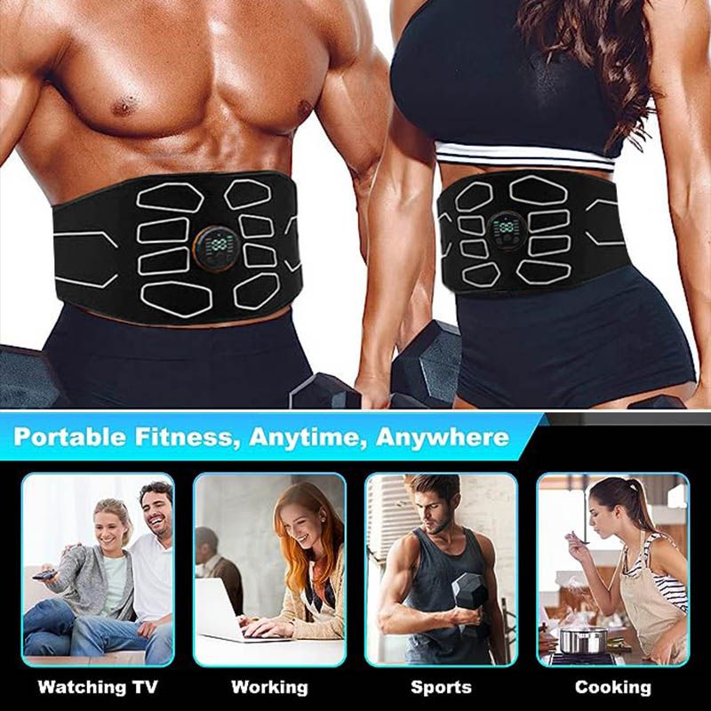 Muscle Toner Abdominal Waist Belt Fitness Massager for Core Training  Fat Burn
