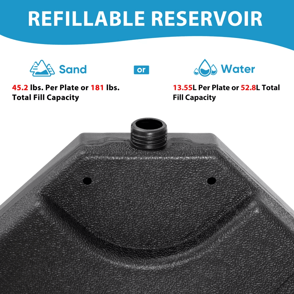 Heavy Duty 4 Piece Cantilever Offset Patio Umbrella Base Stand Square Plates For Secure Outdoor Sha 2