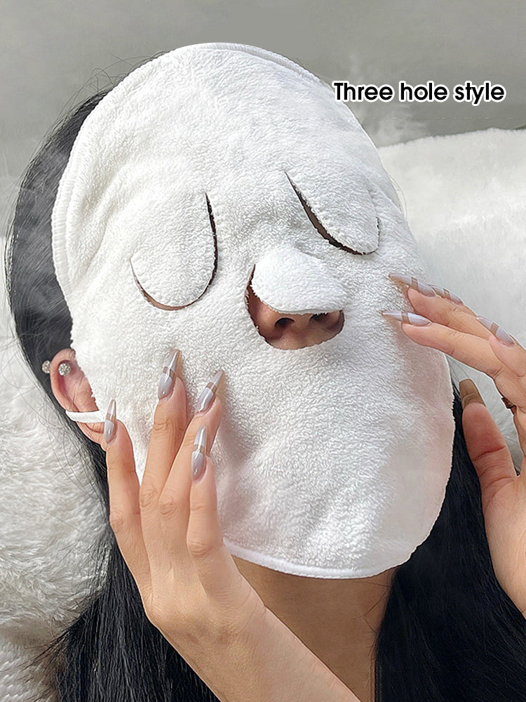 Steam Heating Face Towel Soft Hanging Ear Compress Towel for Hot Cold Therapy  Skin Care