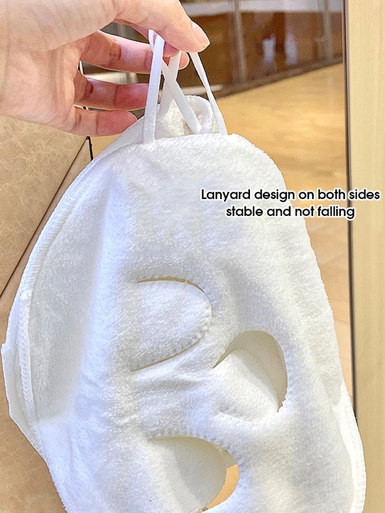 Steam Heating Face Towel Soft Hanging Ear Compress Towel for Hot Cold Therapy  Skin Care