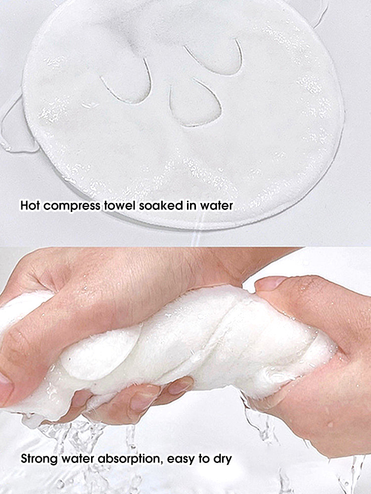 Steam Heating Face Towel Soft Hanging Ear Compress Towel for Hot Cold Therapy  Skin Care