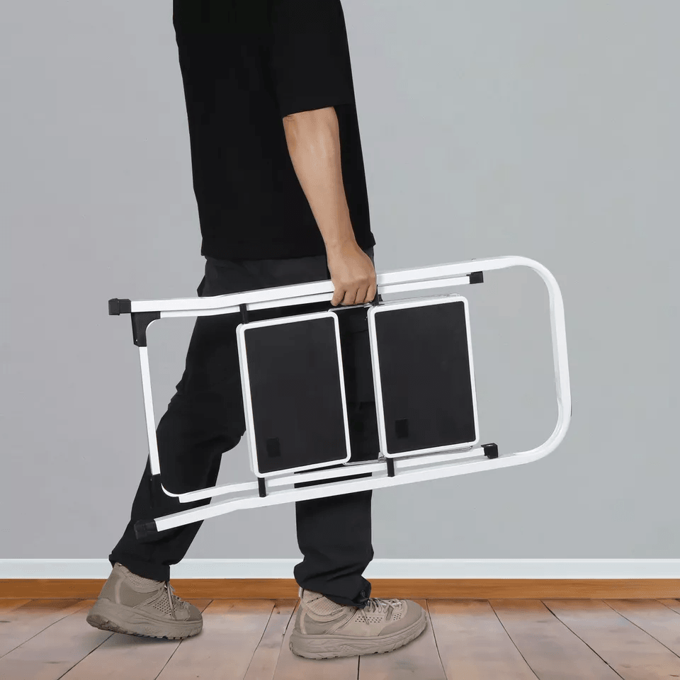 Folding 2 Step Ladder With AntiSlip Wide Pedals  Handgrip Lightweight  Portable Step Stool 3