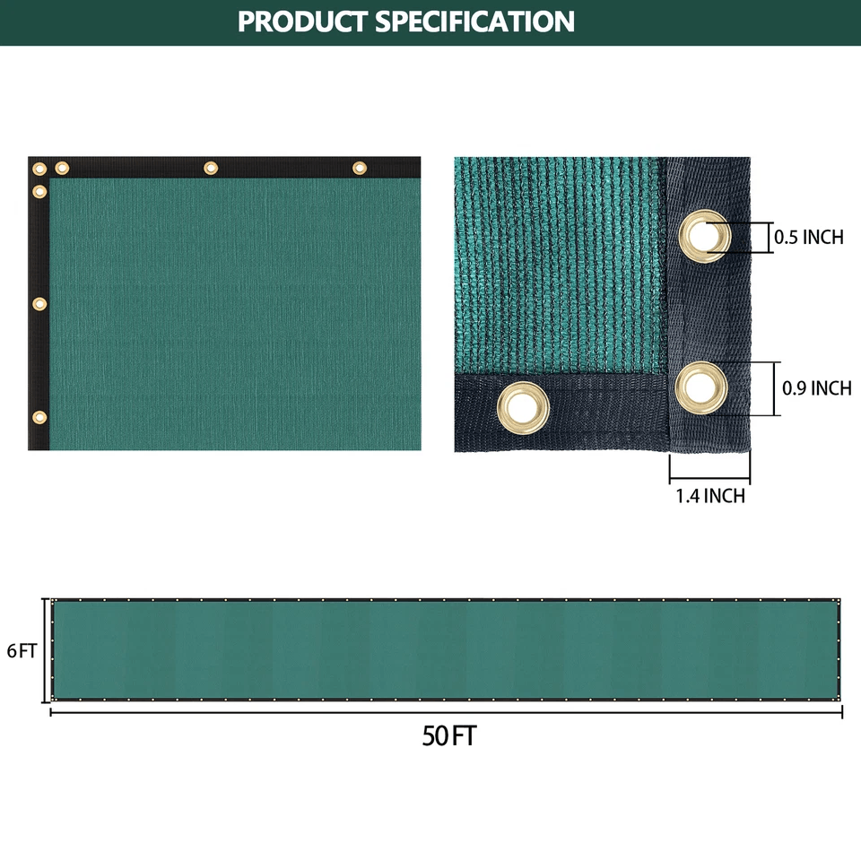 Heavy Duty Privacy Fence Screen Mesh Garden Shade Net Cover 4
