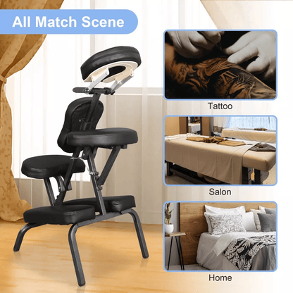 Portable Massage Chair Foldable Tattoo Therapy Chair With Thick Sponge  Carry Bag 3