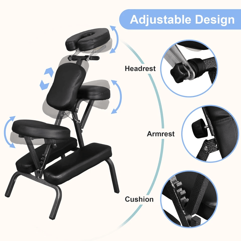 Portable Massage Chair Foldable Tattoo Therapy Chair With Thick Sponge  Carry Bag 2