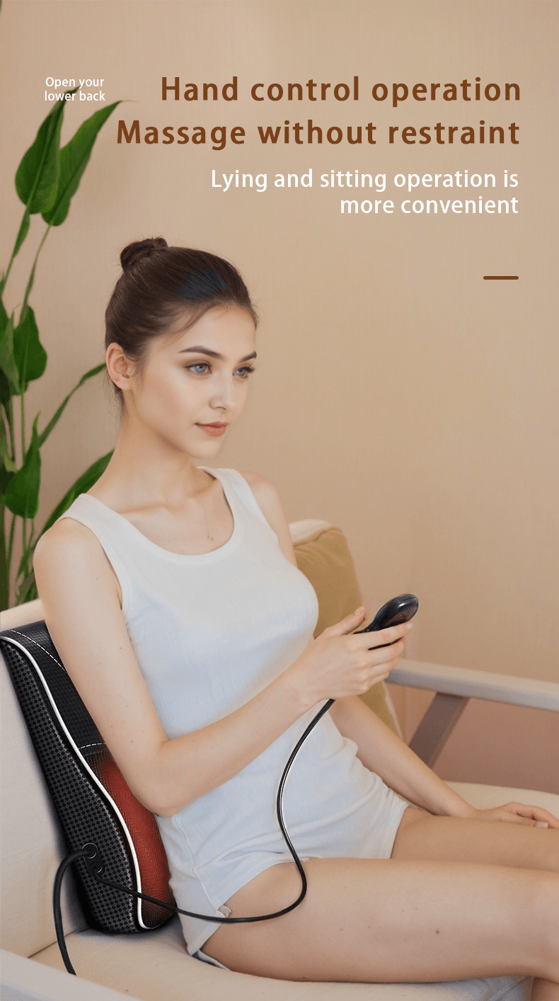Electric Cervical Pillow Shiatsu Neck  Back Massager with Airbag Traction and Heating for Car and