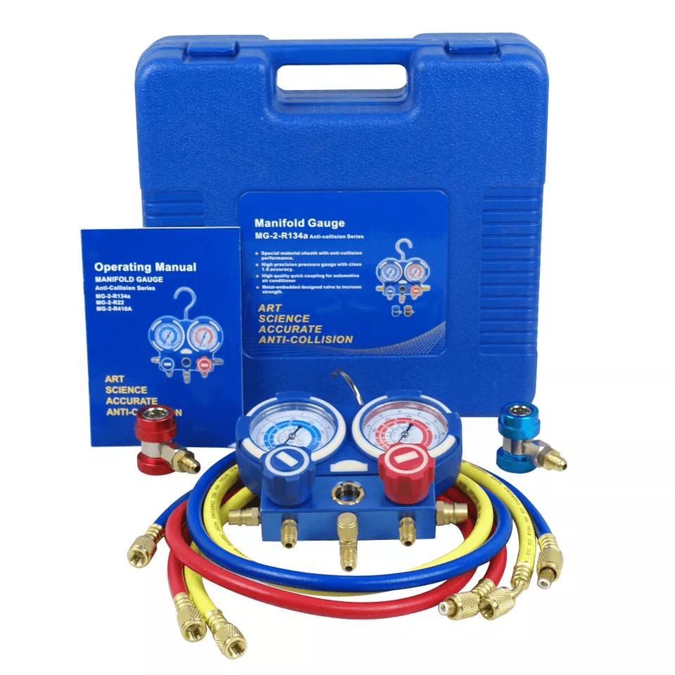 Professional AC Manifold Gauge Set For Refrigeration With Brass Charging Case 2