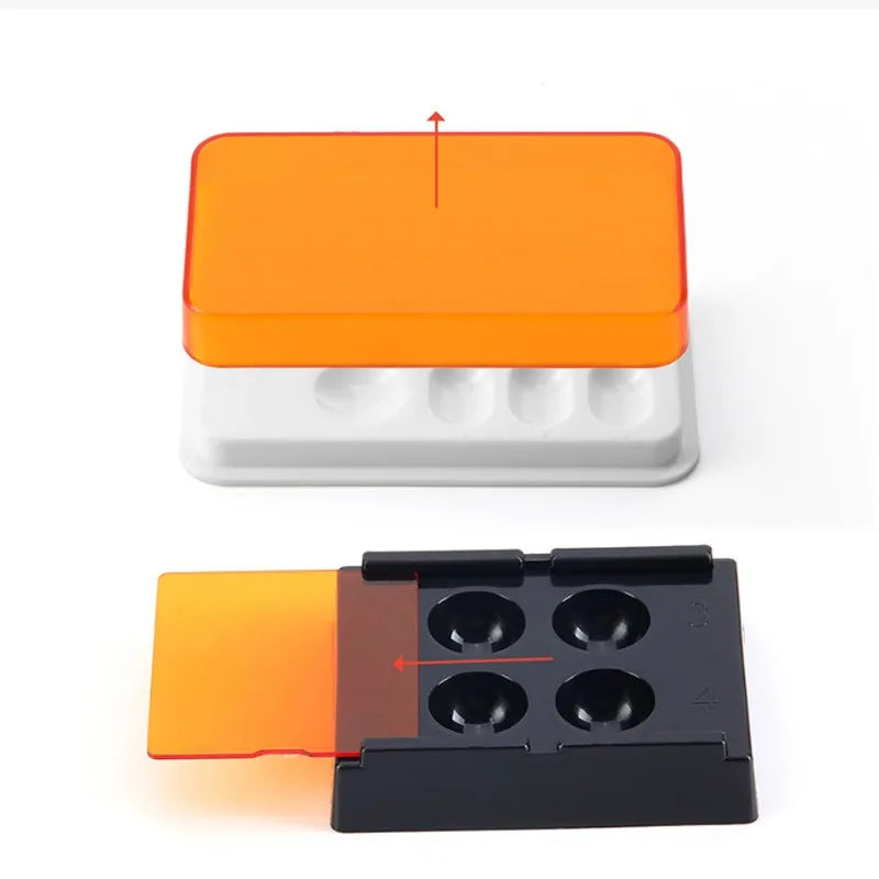 Dental Resin Shade Storage Box Veneer Organizer Tool with Slots Cover  Palette Case for Mixing an