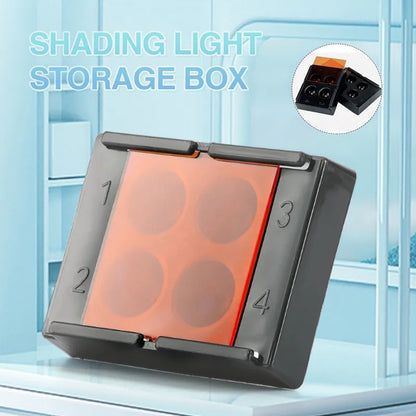 Dental Resin Shade Storage Box, Veneer Organizer Tool with Slots, Cover & Palette Case for Mixing and Shading