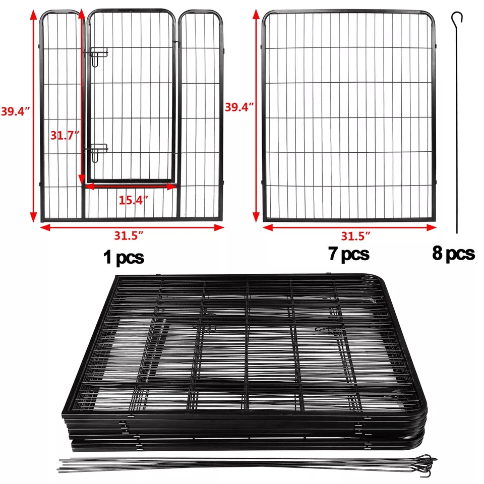 Metal Dog Playpen Pet Fence Portable Puppy Exercise Pen For Indoor  Outdoor Use Foldable Panel Heav 8