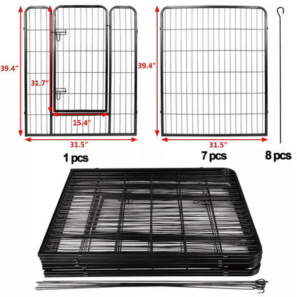 Metal Dog Playpen Pet Fence Portable Puppy Exercise Pen For Indoor  Outdoor Use Foldable Panel Heav 8