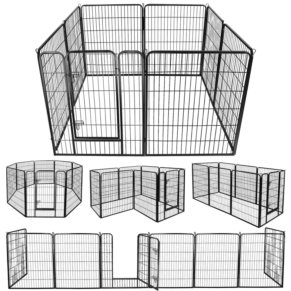 Metal Dog Playpen Pet Fence Portable Puppy Exercise Pen For Indoor  Outdoor Use Foldable Panel Heav 2