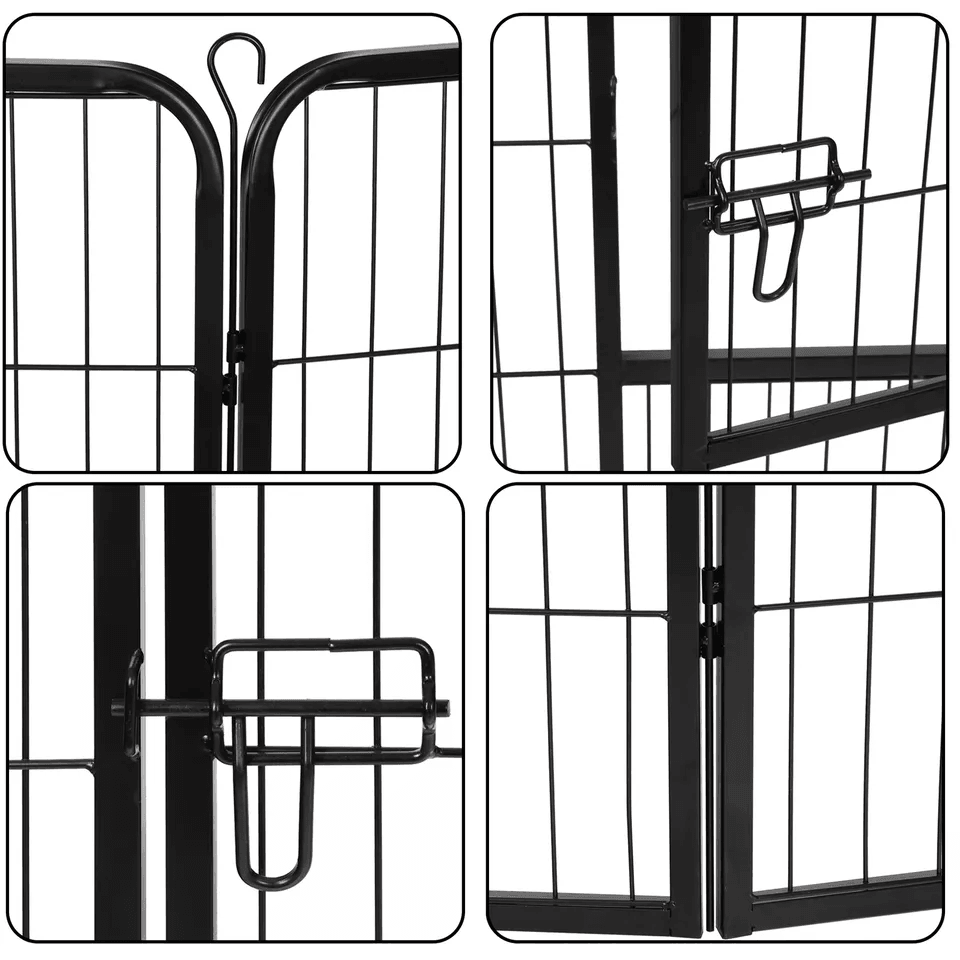 Metal Dog Playpen Pet Fence Portable Puppy Exercise Pen For Indoor  Outdoor Use Foldable Panel Heav 4