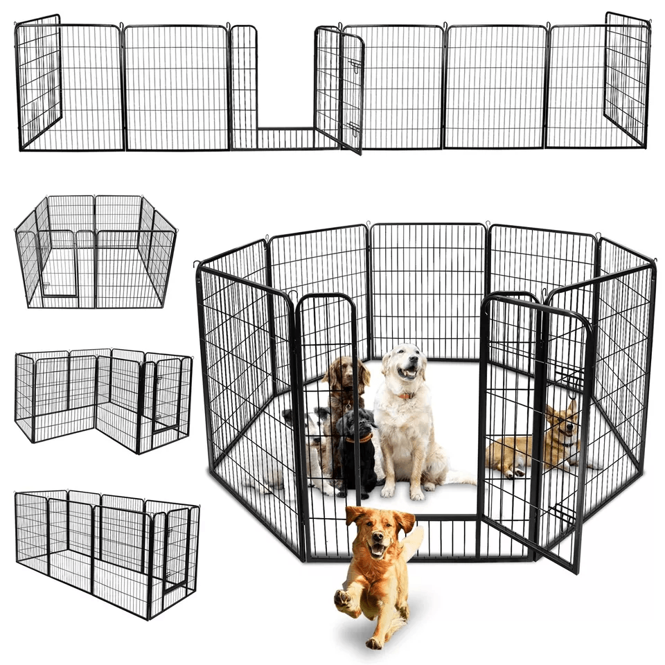 Metal Dog Playpen Pet Fence Portable Puppy Exercise Pen For Indoor  Outdoor Use Foldable Panel Heav 1