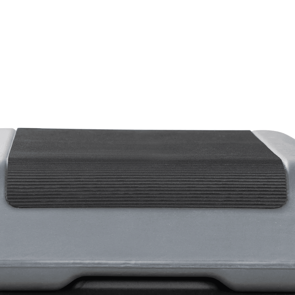 Adjustable Aerobic Stepper Exercise Workout Step Platform With Riser Grey HighDensity SlipResistant 18